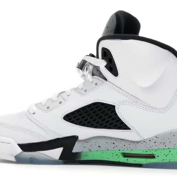AIR JORDAN 5 V RETRO GS NEW SIZE 5.5Y WHITE INFRARED POISON GREEN - Picture 3 of 4